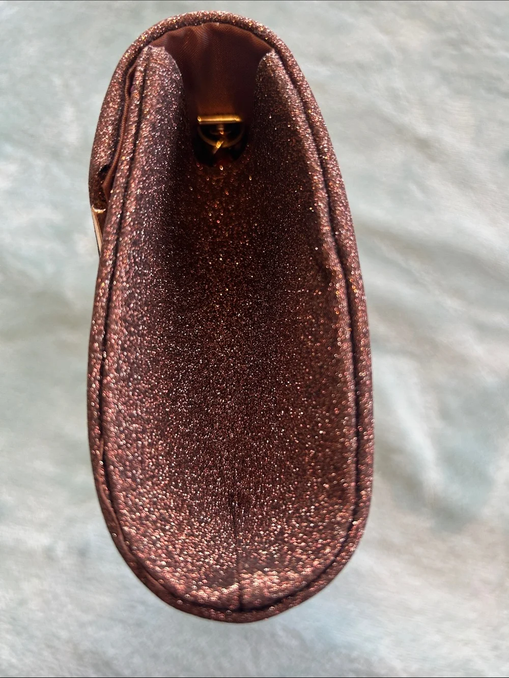 Glitter Envelope Clutch/Crossbody — Sparkling Bronze with Gold Trim